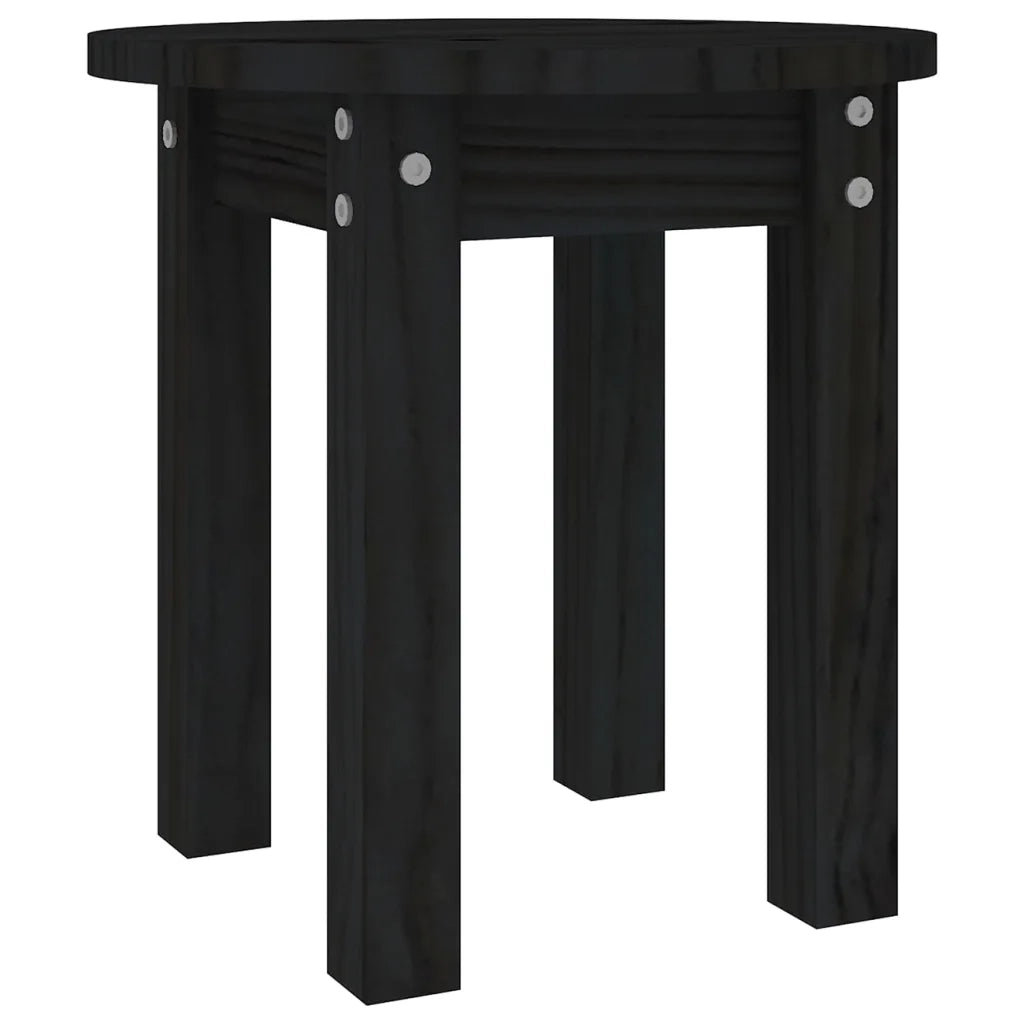 Tavolino da Salotto Nero Ã˜ 35x35 cm in Legno Massello di Pino cod mxl 25440