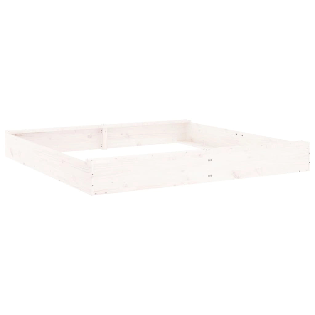 Sabbiera con Sedute Bianca Quadrata in Legno Massello di Pinocod mxl 84871