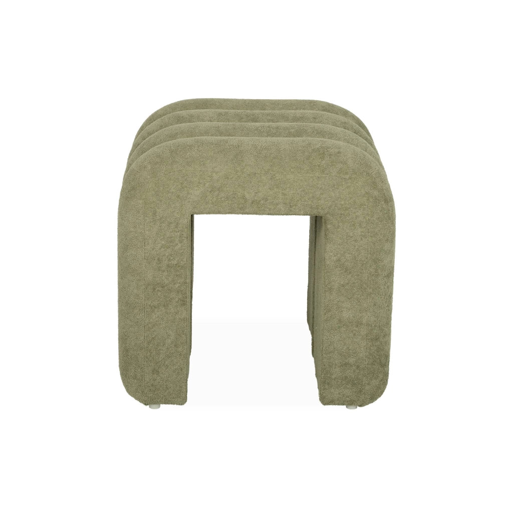 Set 2 pouf contemporanei in tessuto, verde