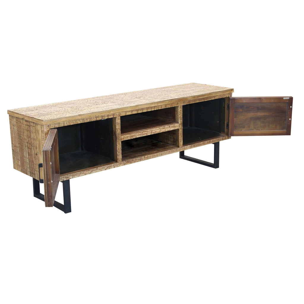 MOBILE PORTA TV BEVIS IN LEGNO NATURALE 160 X 45 X H60 CM