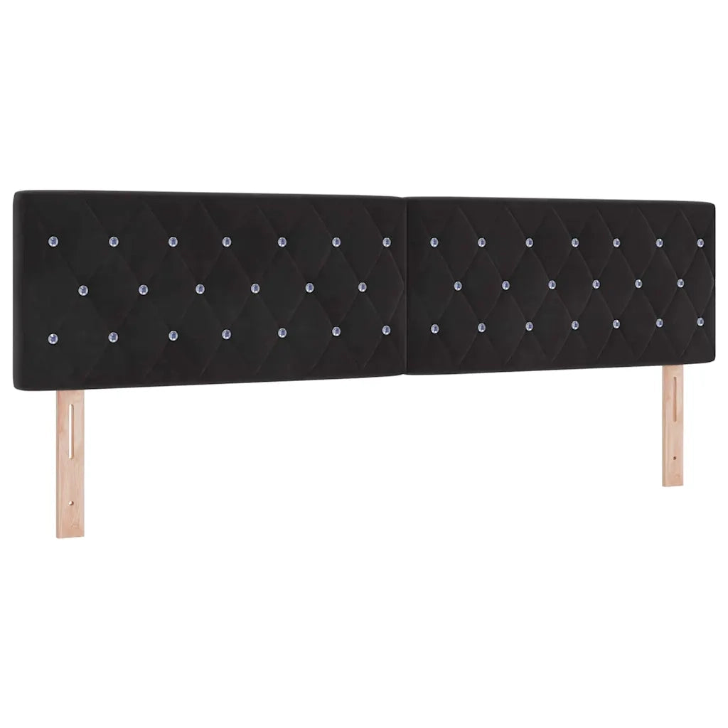 Letto a molle con testiera Nero 200 x 180 cm Velluto 3341428