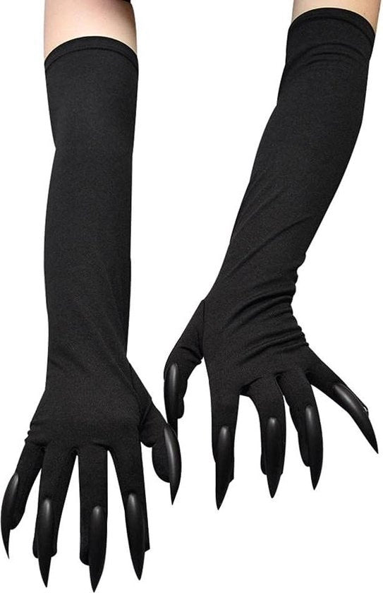 Manopole da gatto con artigli - unghie lunghe dita artigli - accessori da cosplay gatto - costume Halloween party - 1 coppia nera .