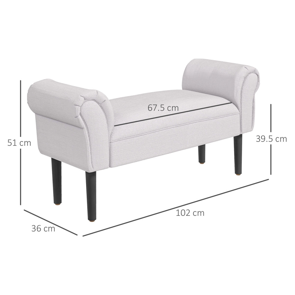 Panca Scarpiera con Braccioli ¨C Zephmum ¨C Grigio Bianco 102x36x51cm