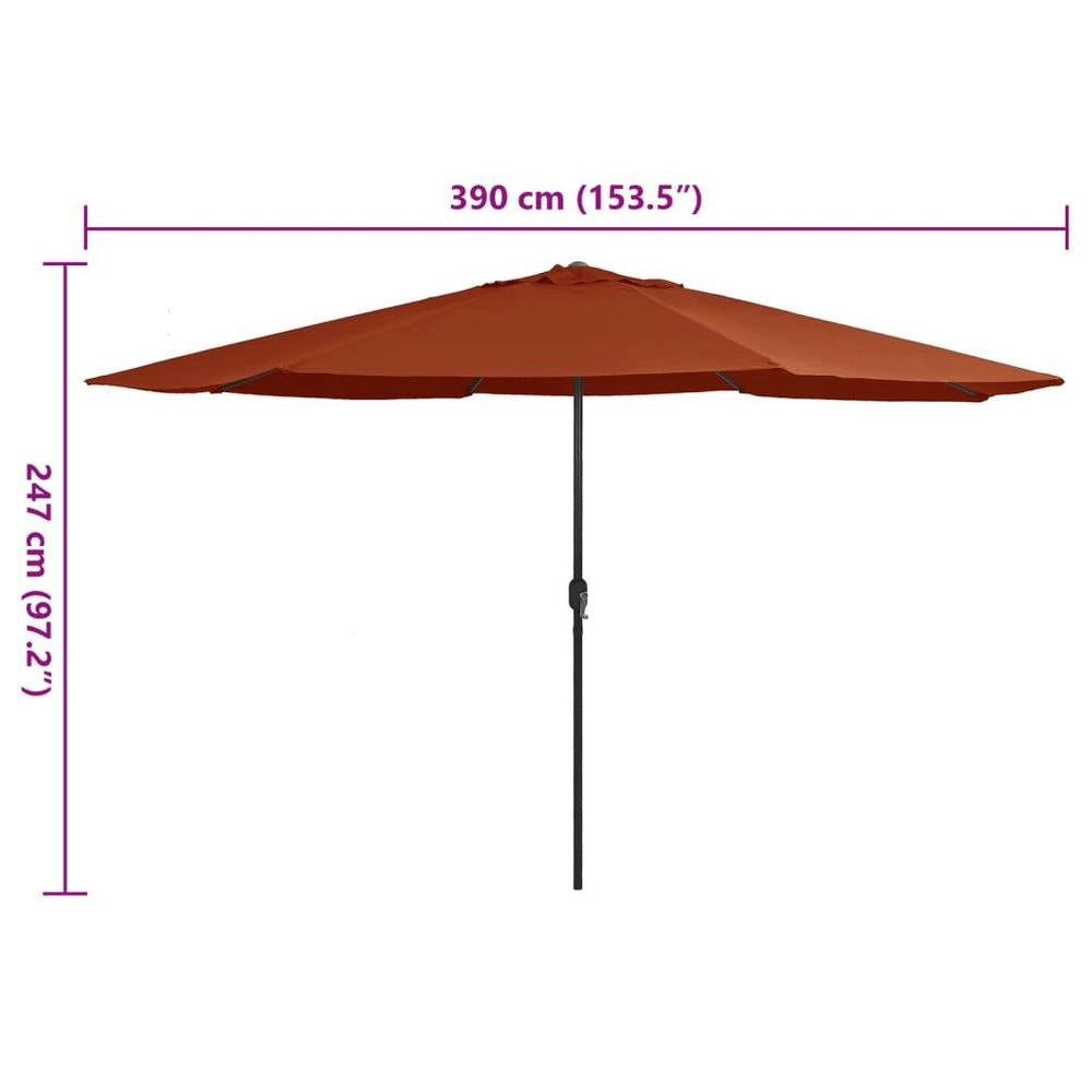 Parasol With Metal Pole 390 Cm Terracotta