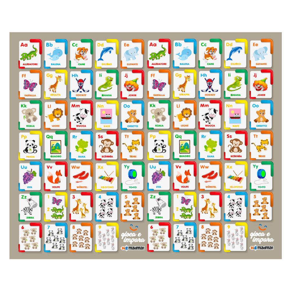 Tappeto Extramorbido per Bambini 200x150 cm Arrotolabile Doppia Grafica Multicolore
