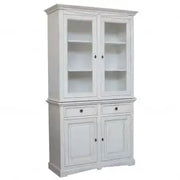 Credenza cristalliera in legno 2 ante Shabby chic bianco anticato mod goccia