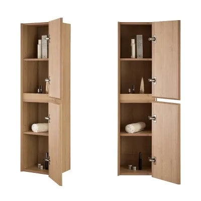 Colonna bagno sospesa 120 cm noce gold con ripiani regolabili Dafne