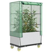 vidaXL Letto Rialzato con Copertura e Ruote Effetto Rattan 80x50x182cm