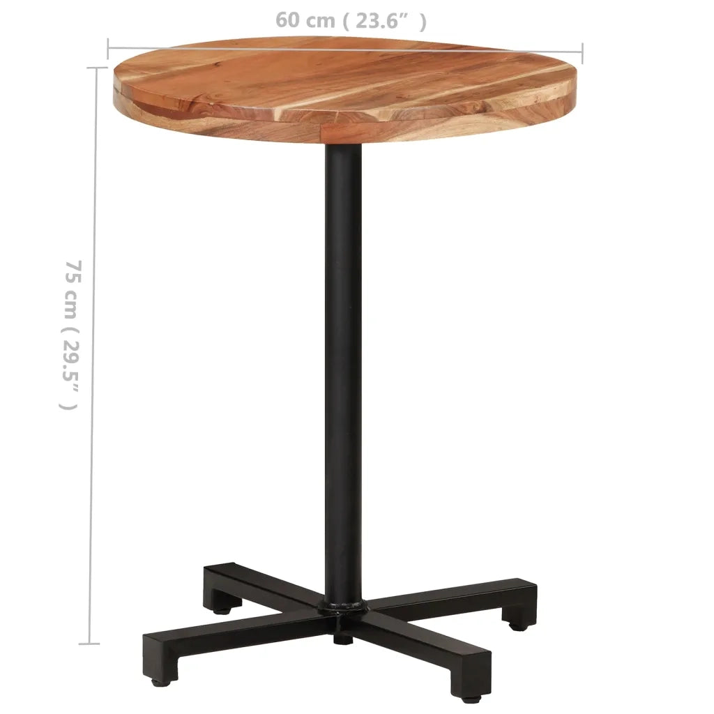 Tavolino da Bistrot Rotondo Ø60x75 cm in Legno di Acacia 320277