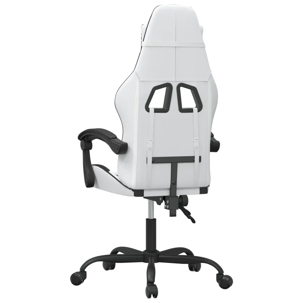 vidaXL Sedia da Gaming Bianco e Nero in Similpelle