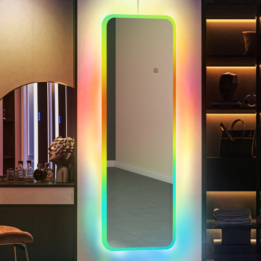 Specchio a Pieno Corpo con Luci LED ¨C Zephmum ¨C 120x40 cm Colori RGB