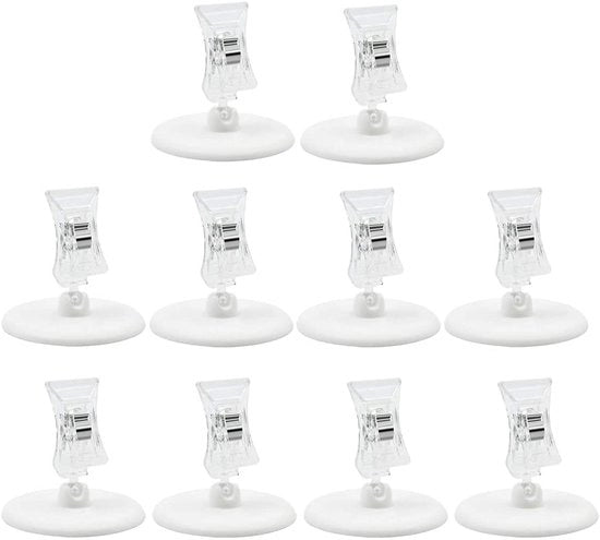 Set di 12 supporti per cartello prezzi, supporti per menu, supporti per foto con clip per l'etichettatura dei premi delle foto