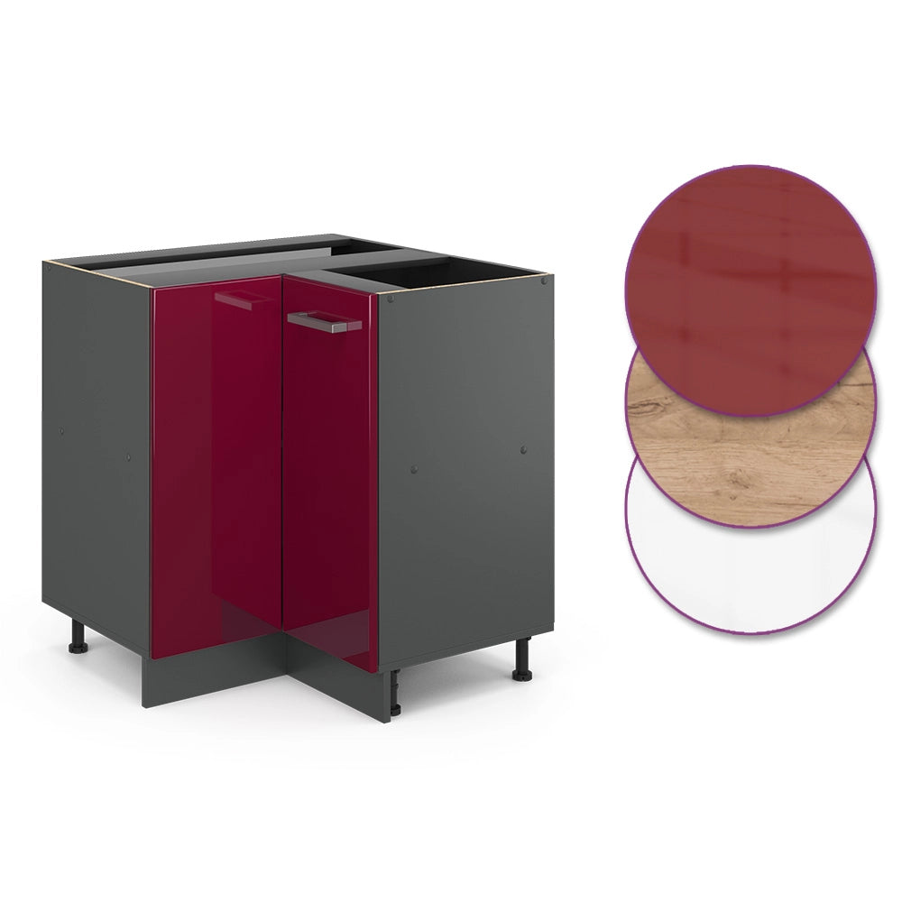 Vicco Mobile ad angolo cucina Rosso lucido 75.6 cm , PL Antracite