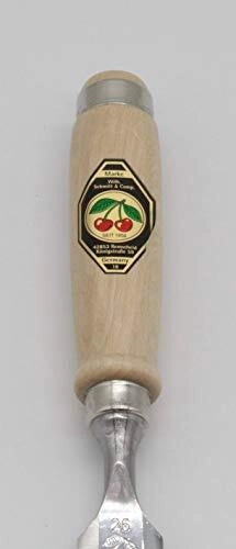 Kirschen 1111SB Set Scalpelli a Tondino 6 Pezzi Acciaio al Carbonio 61 HRC Impugnatura Faggio Bianco DIN 5139 6 10 12 16 20 26 mm