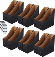 Set di Organizzatori in Cartone da 10 pezzi - con Etichette - 26 x 9 x 27 cm - Solido - per Ufficio e Casa - Cassettiera