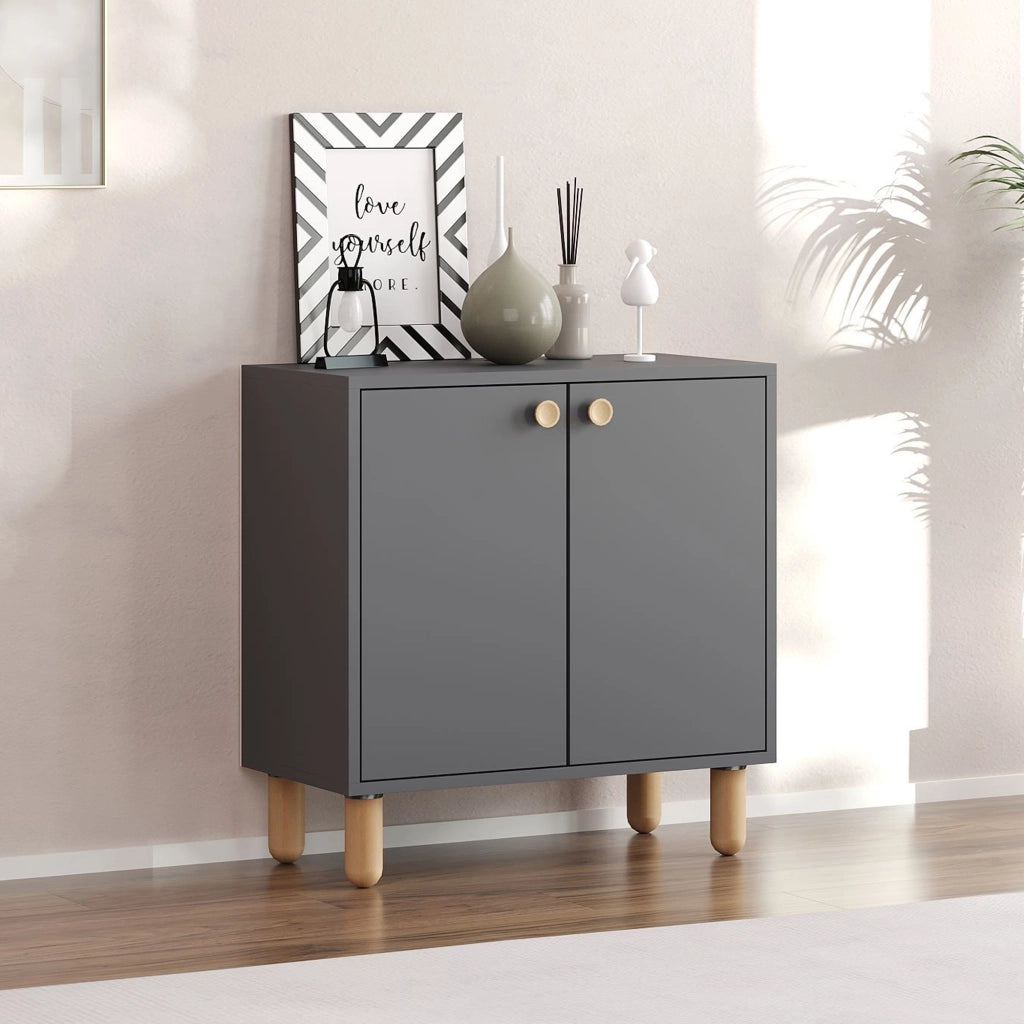 Madia Pontida, Credenza un Ripiano, 72x36x73h cm Nero Antracite
