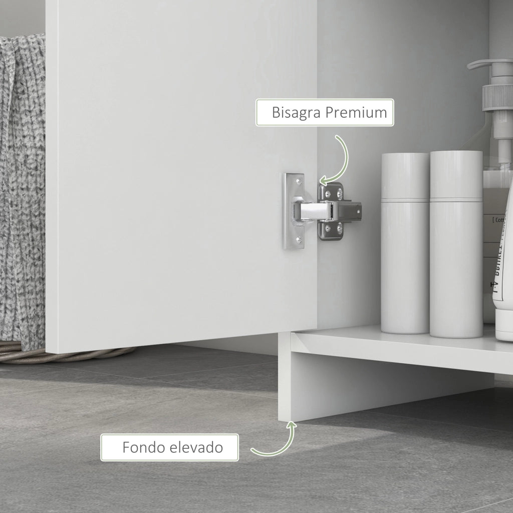 Colonna Bagno con Ante e Ripiani ¨C zephmum ¨C Bianco 30x30x160 cm