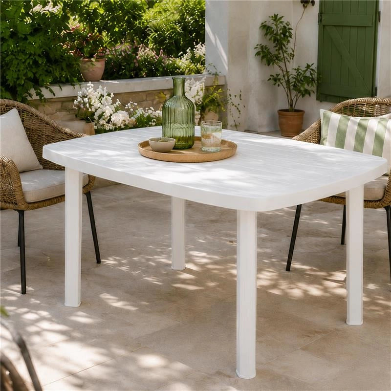 MAURY'S TAVOLO FARO DA ESTERNO 137 X 85 X H72 IN COLORE BIANCO