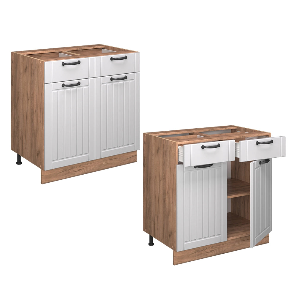 Vicco Mobiletto base per cucina Bianco casa di campagna 80 cm senza piano di lavoro