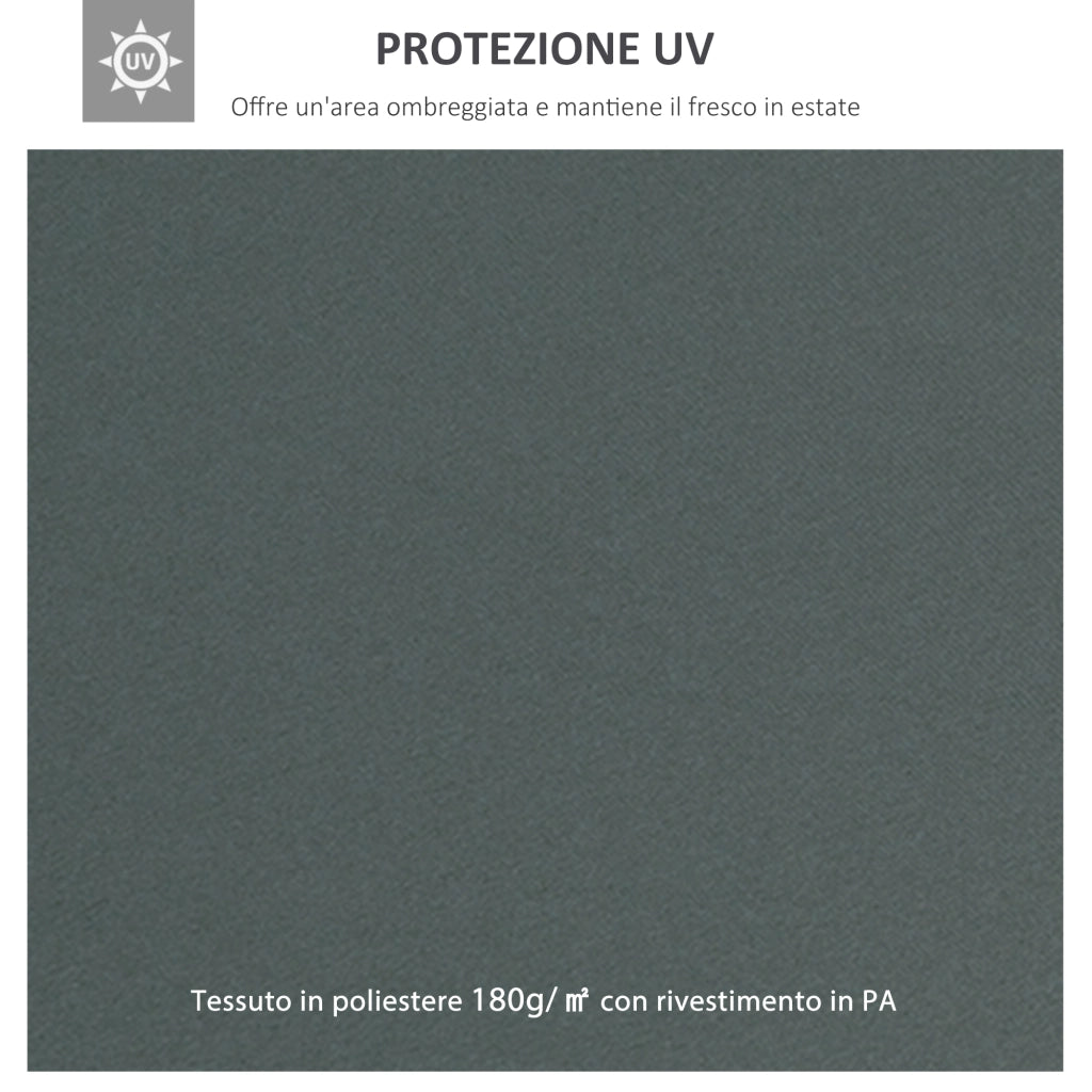 Copertura per Gazebo 4x3 m ¨C zephmum ¨C Grigio Antracite, Poliestere