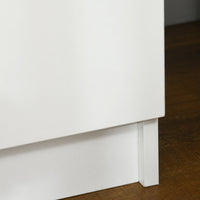 Comodino con LED RGB 45x35x52 cm 2 Cassetti in Truciolato Bianco