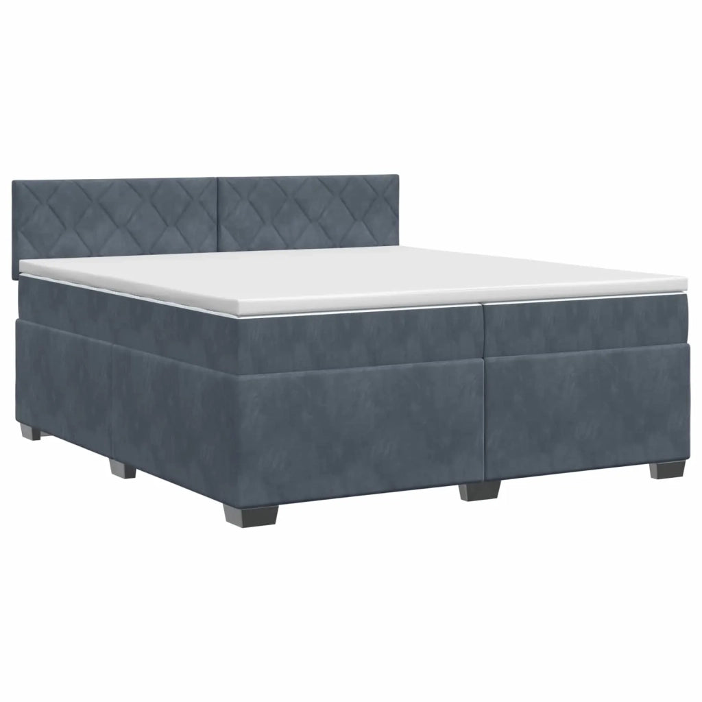 Letto box spring con materasso Grigio Scuro 200 x 200 cm 3450789