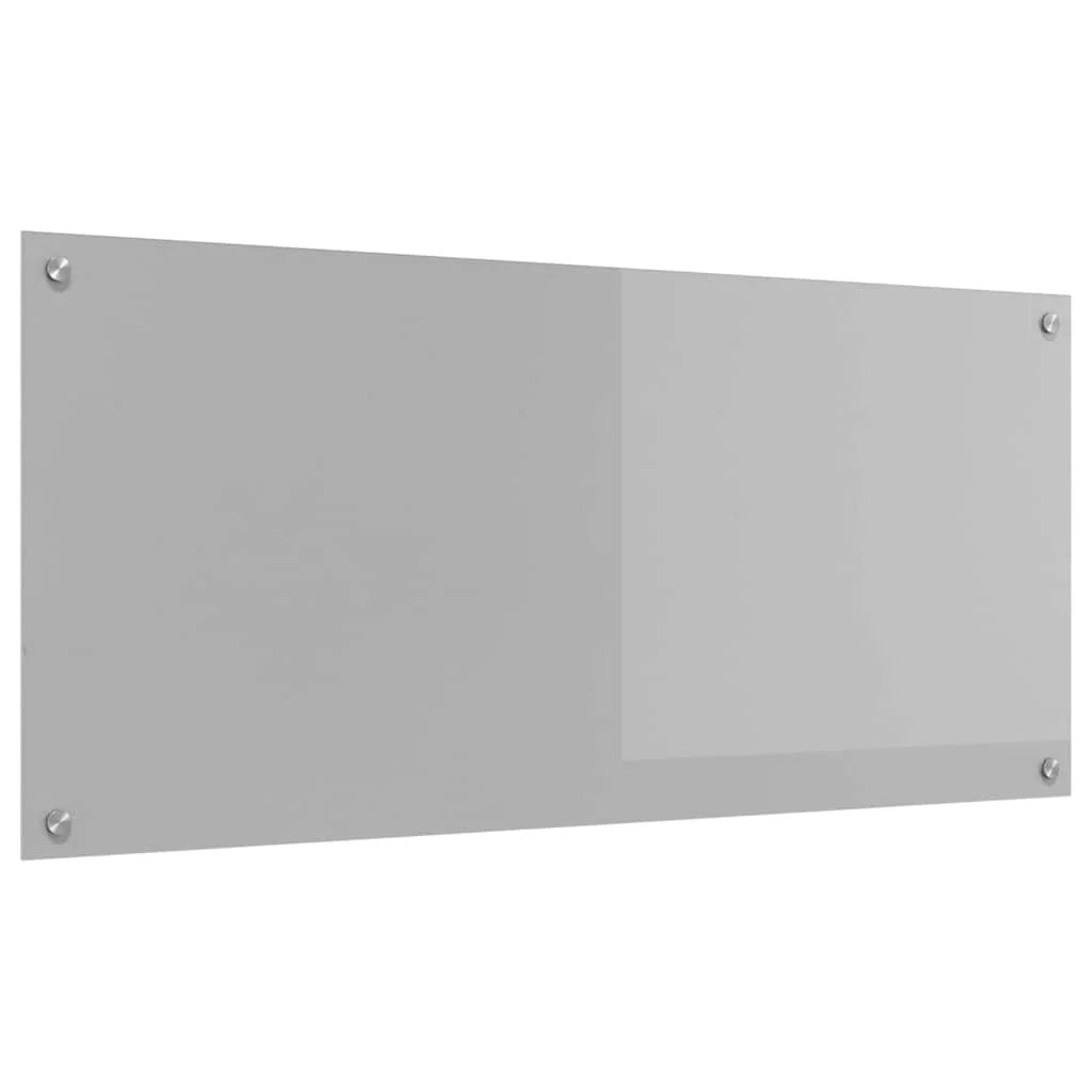 Paraschizzi da cucina moderno ed elegante 110 x 50 cm resistente al calore stile elegante vetro temperato grigio chiaro 02_0058480