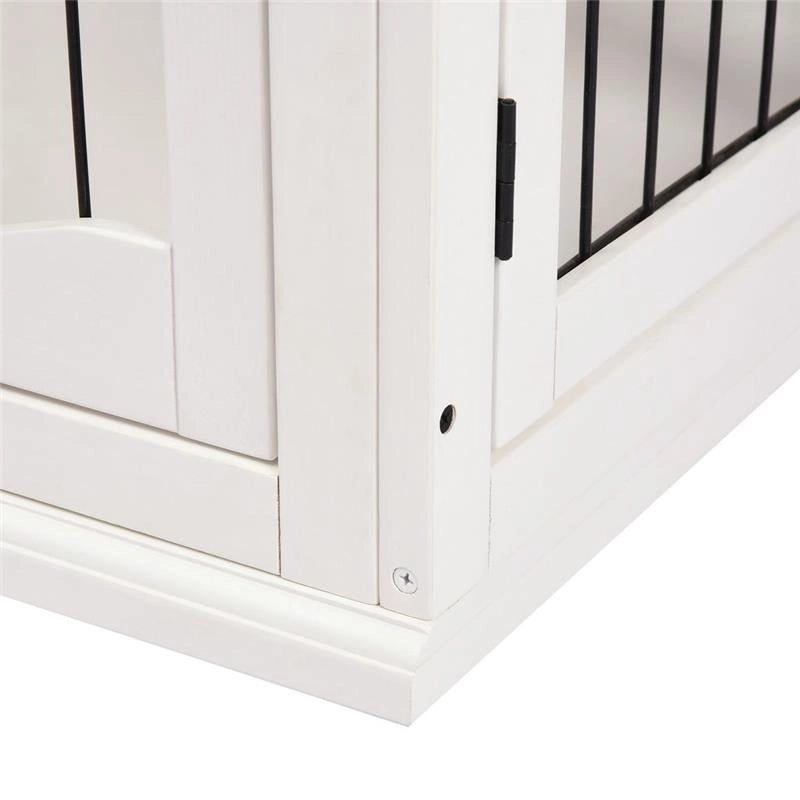 CASETTA PER CANI FINO 30KG DA INTERNO IN LEGNO E ACCIAIO, 58.5X81X 66CM