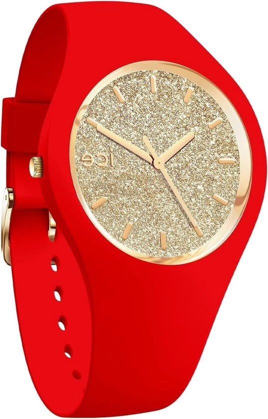 Orologio da donna con cinturino in silicone - colore rosso - 021080 (Medium)