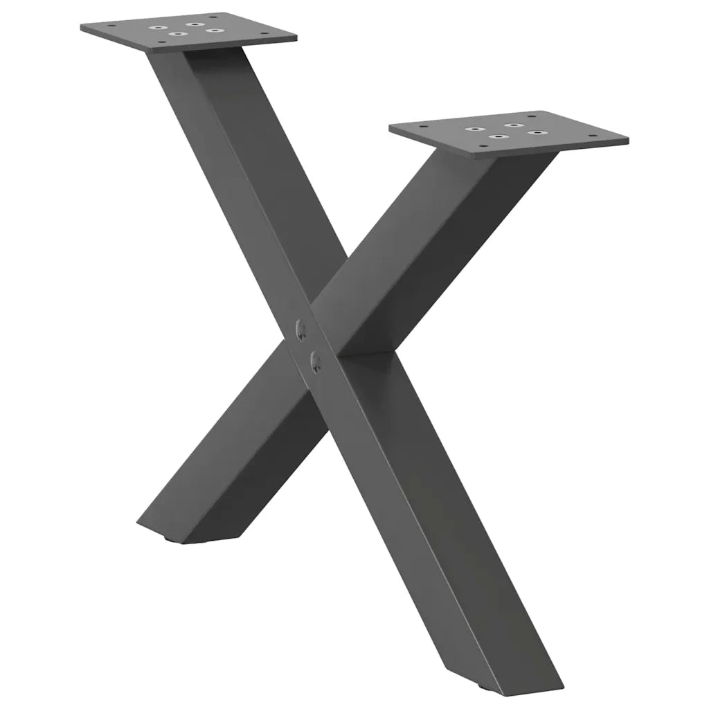 Gambe per Tavolino da Caffè a Forma di X 2 pz Antracite 50x(30-31) cm Acciaio 4012878