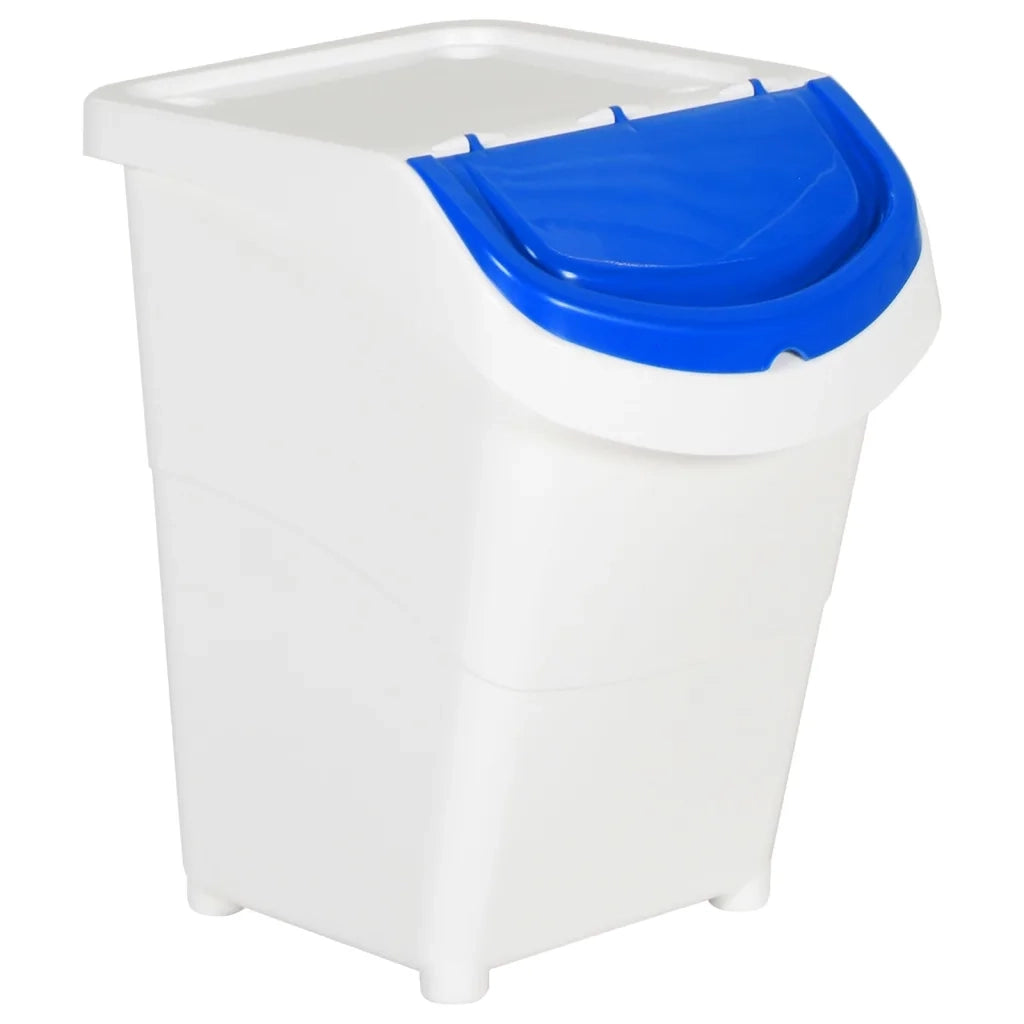 Cestini per Rifiuti Impilabili con Coperchi 3 pz Bianchi PP 120L CFW1856738