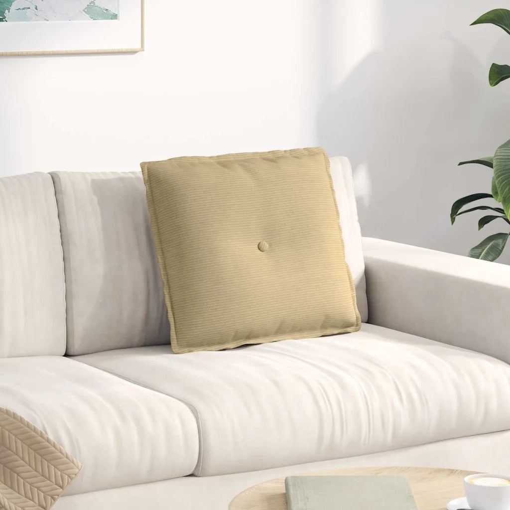 Cuscino per Schiena Grigio Verde 50 x 45 cm Tessuto in Cords