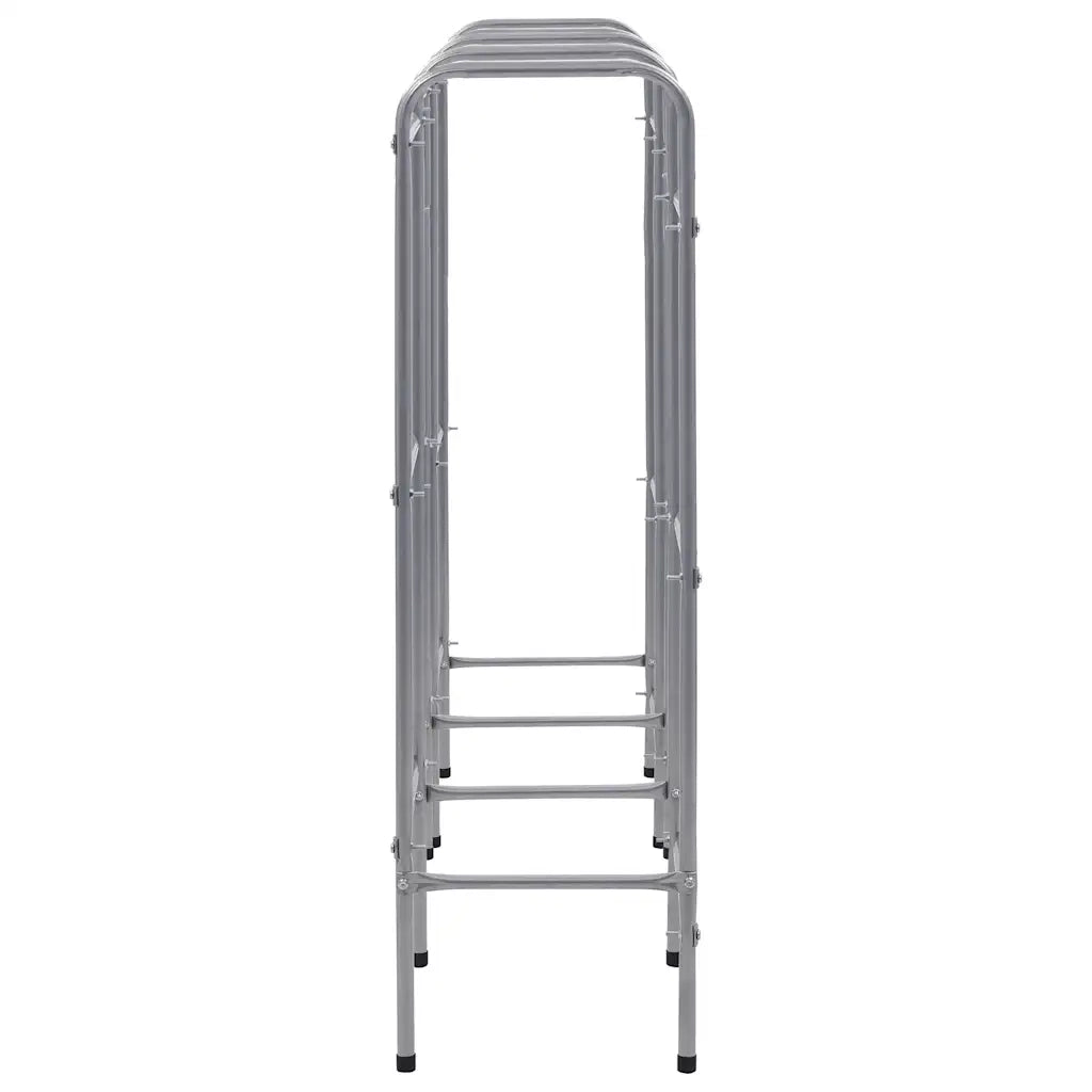 Supporto con Ripiani per 9 Casse Argento 145x33x116cm Acciaio cod mxl 46725
