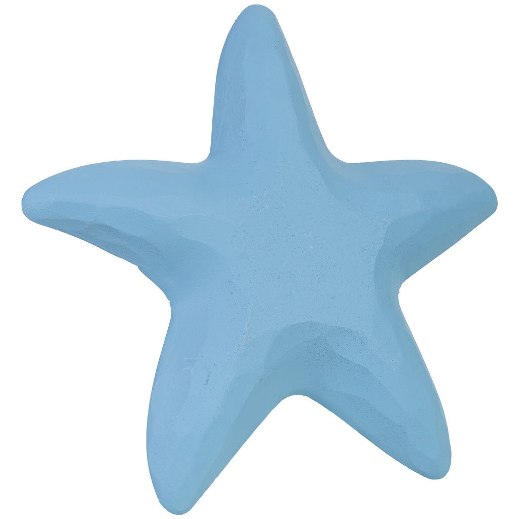 Vassoio decorativo a forma di stella in legno blu 34x31x3h cm