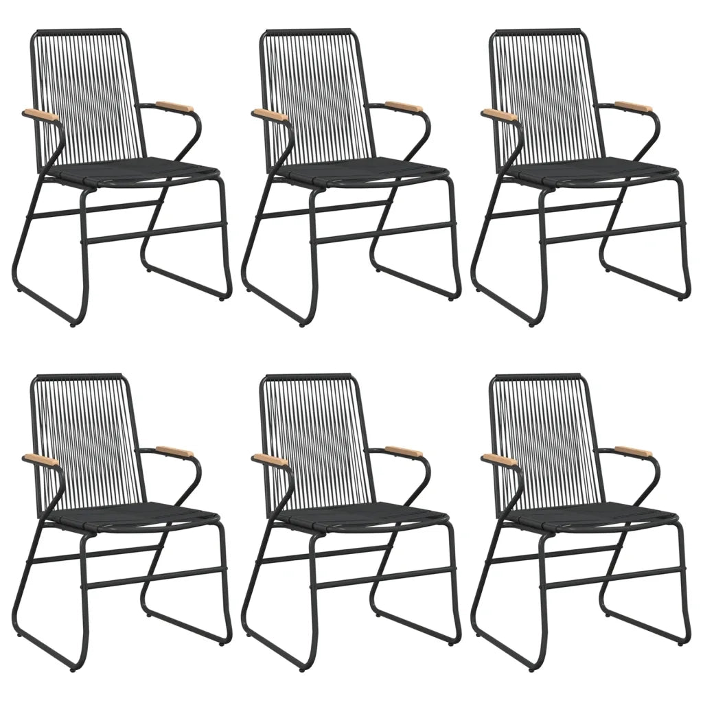 Set da Pranzo da Giardino 7 pz Nero in Rattan PVC 3060270