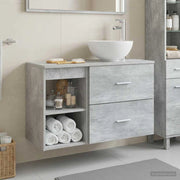 Set di mobili per il bagno 2 pz Grigio Cemento 3403875