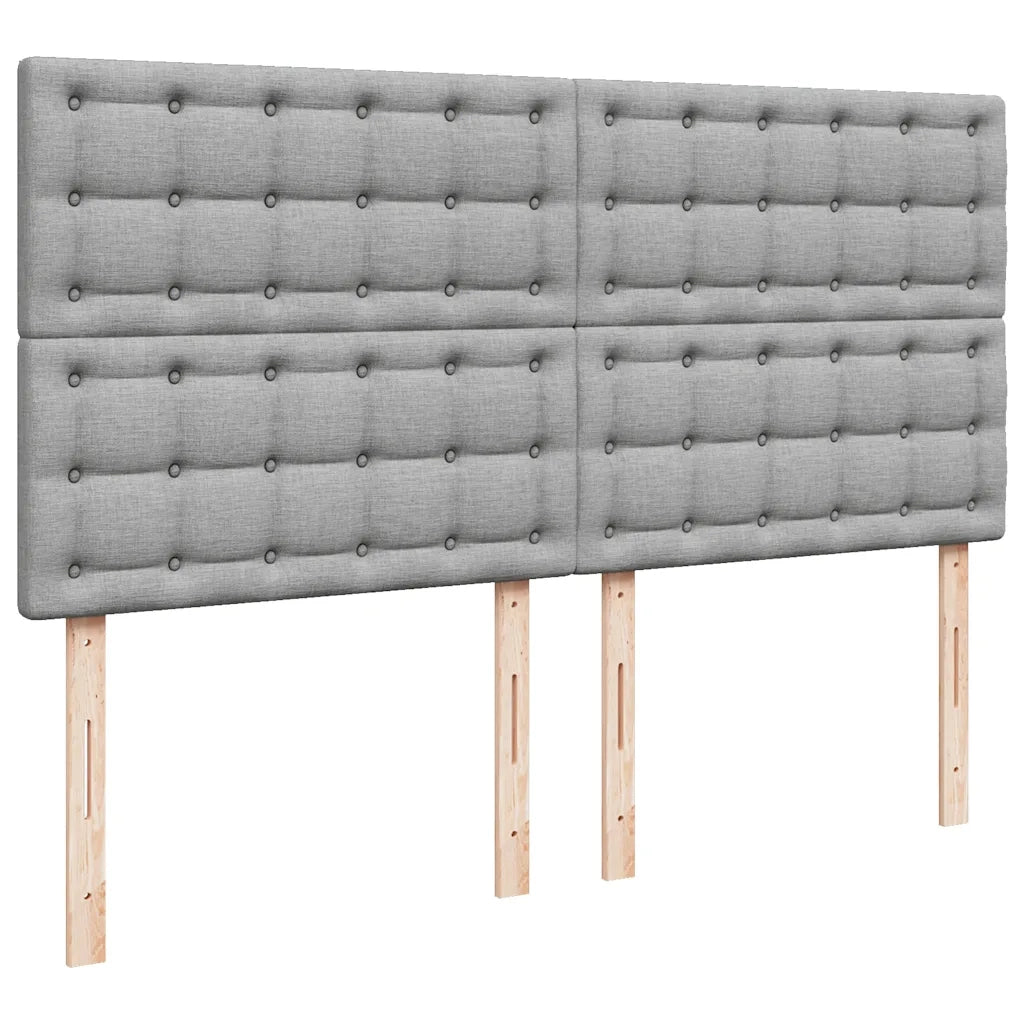 Giroletto a Molle con Materasso Grigio Chiaro180x200 cm Tessuto