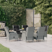 Set da Pranzo da Giardino 7 pz Grigio Chiaro in Polyrattan 3156807