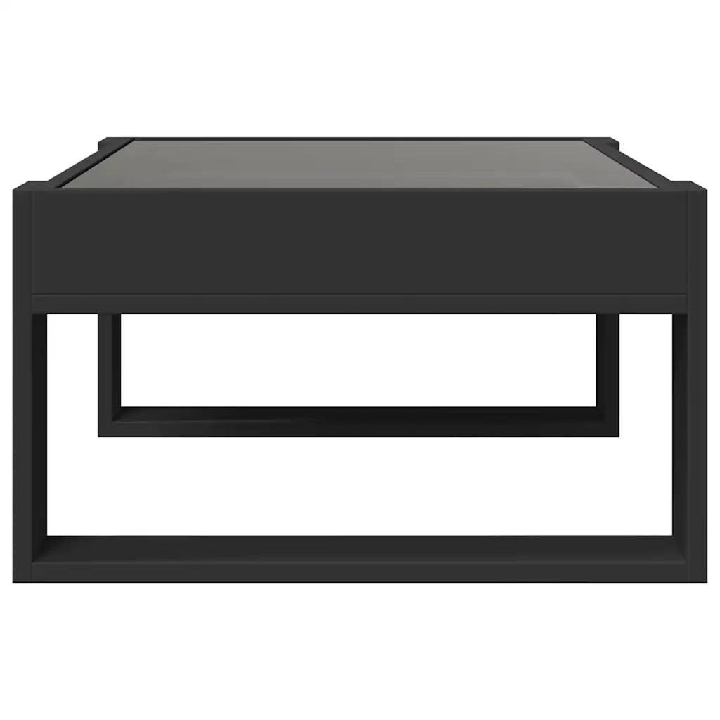 vidaXL Tavolino da Salotto con LED Infinity Nero 70x53x30 cm