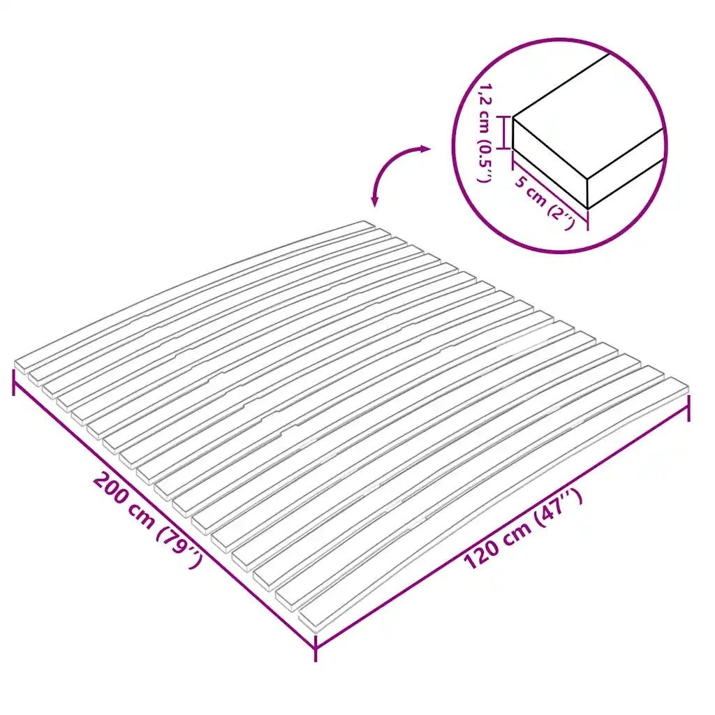 Letto matrimoniale | Letto per adulti | Rete di ricambio per letto con 17 doghe 120x200 cm