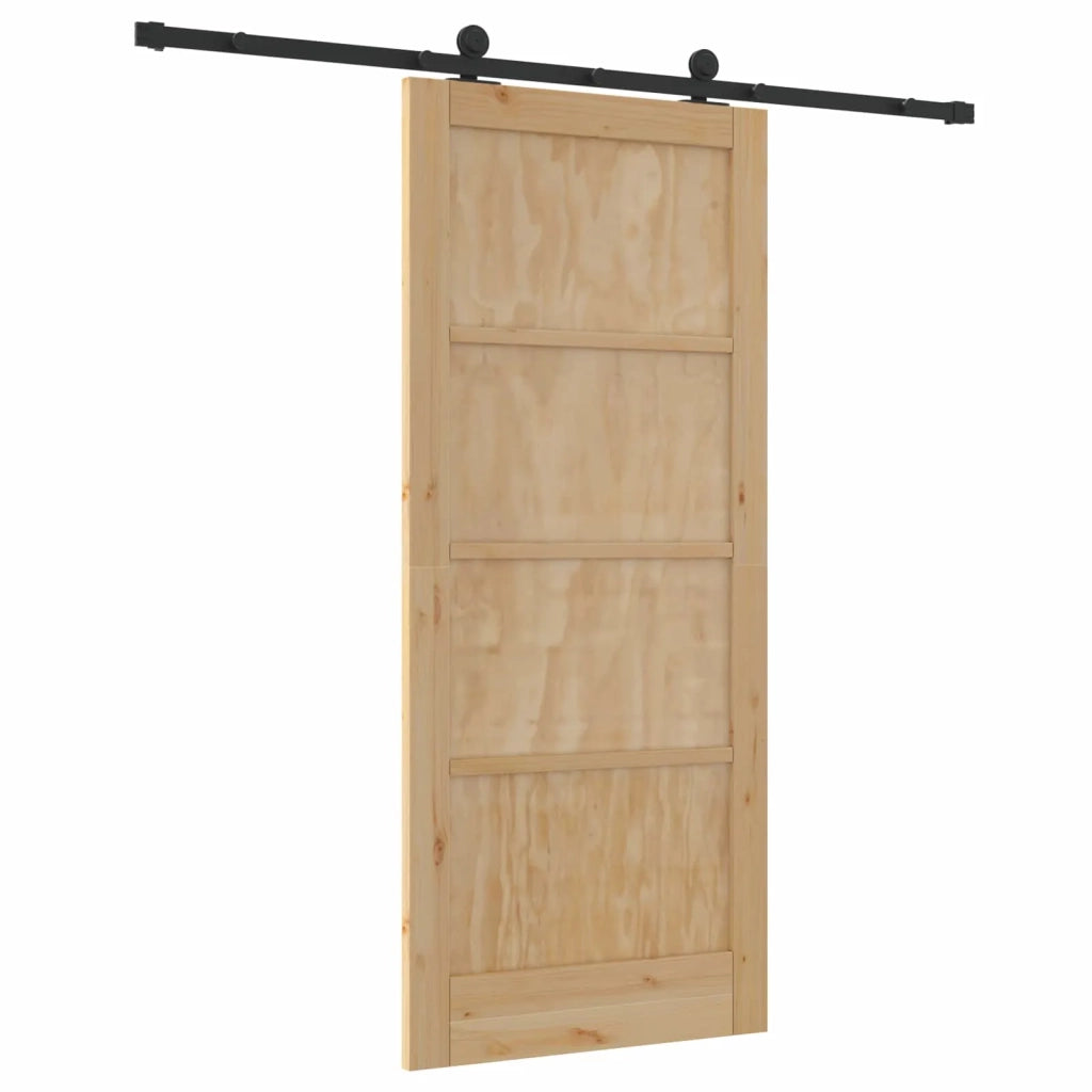 Porta scorrevole Naturale e Nero 86 x 198,5 cm 3445465