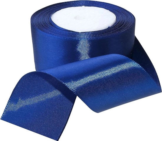 Decorazione satinata luccicante azzurro reale 50 mm x 22 metri - progetti creativi arte tessile - imballo regalo compleanno festa.