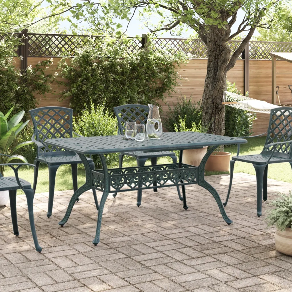 Tavolo da Giardino Verde 150x90x72 cm in Alluminio Pressofusocod mxl 93363