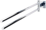 Sostegno per asciugamani a due braccioli autofissante - Metallo lucido cromato - 485 mm x 50 mm x 84 mm