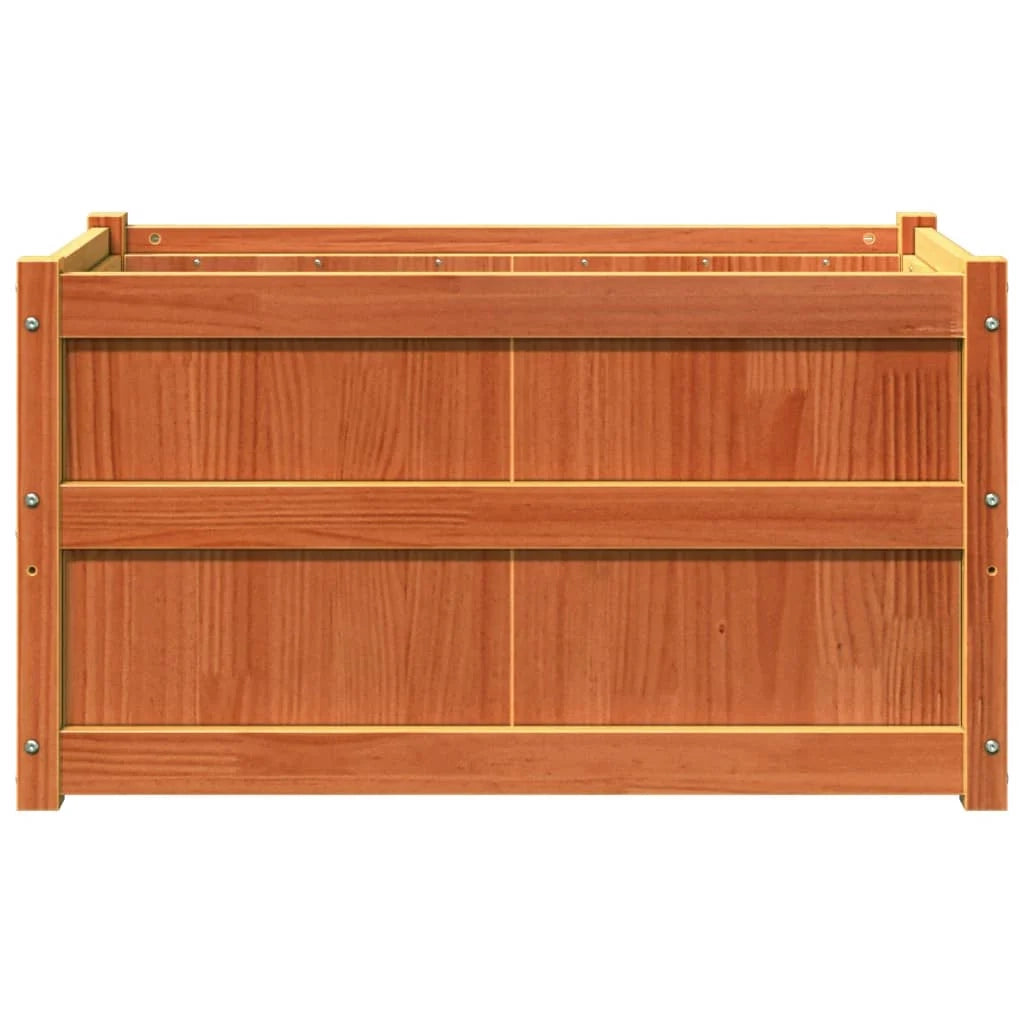 Fioriera aiuola rialzata fioriera aiuola giardino terrazza set da 2 cerata legno massello di pino marrone 02_0039060