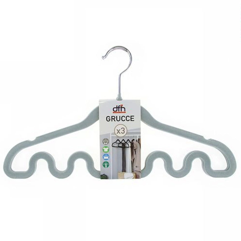 Trade Shop - Set 3 Grucce Appendiabiti Fashion Fondo Onda Magica Colorate Shirt Accessori Top -