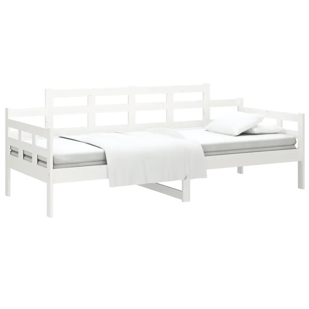 Letto singolo | Letto per adulti | Dormeuse Bianca in Legno Massello di Pino 90x200 cm