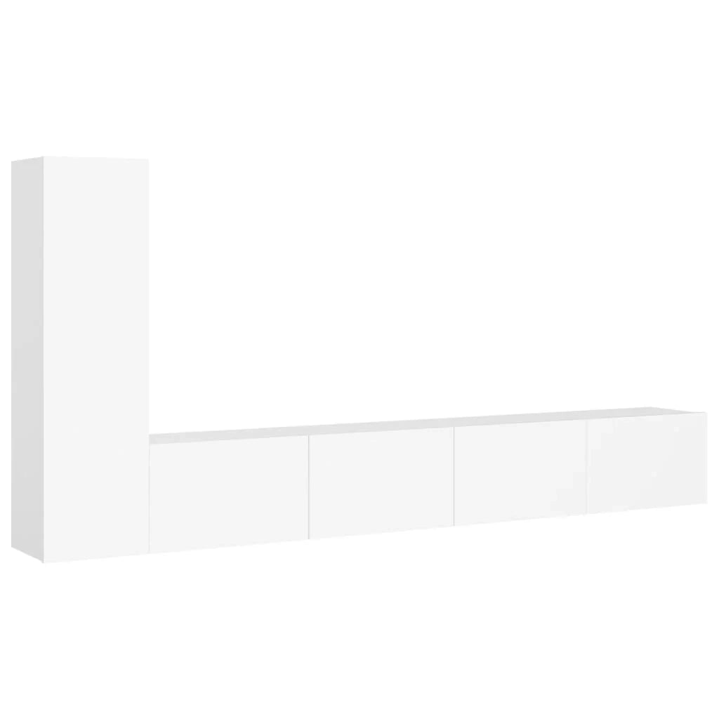Set di mobili da 3 pezzi tra cui armadio credenza mobile TV televisore per soggiorno camera da letto salotto legno ingegnerizzato bianco 02_0024467