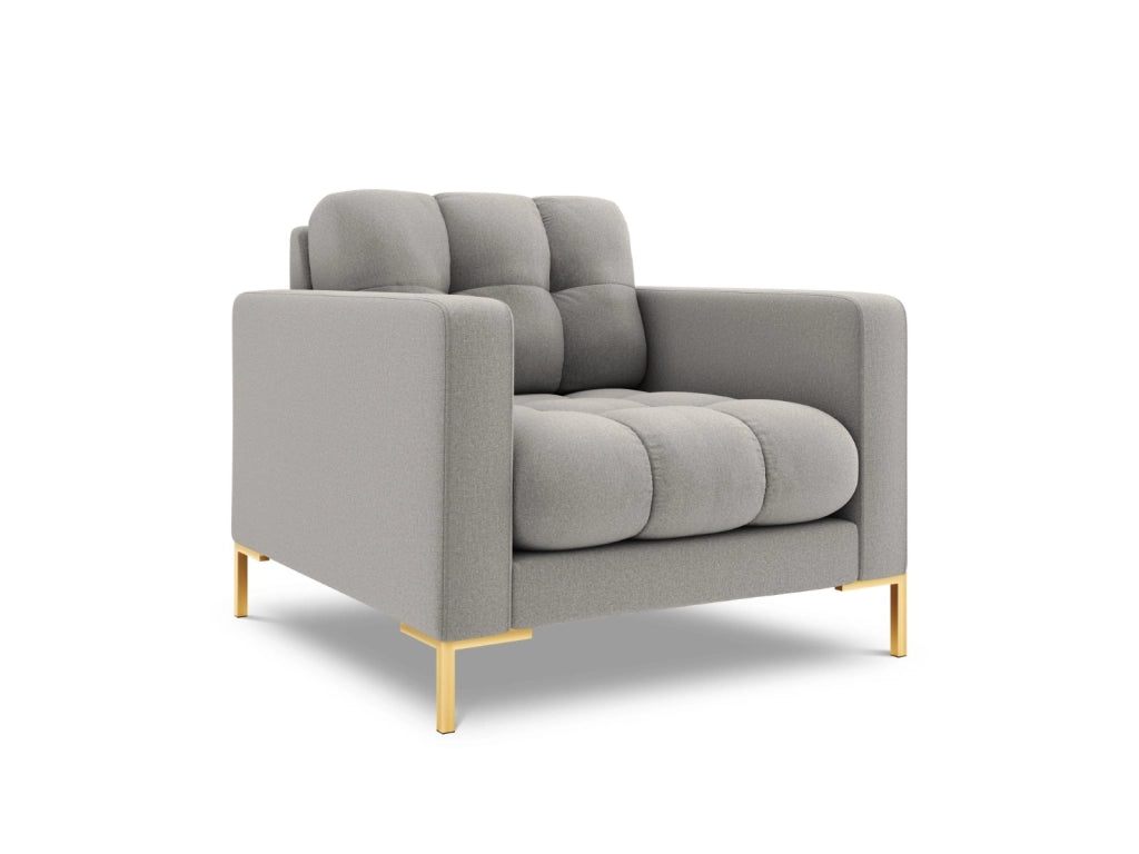 Cosmopolitan Design - Poltrona "Bali" in tessuto strutturato grigio chiaro 