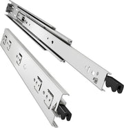 Carreggiate laterali pesanti 700mm con chiusura - 3 volte completamente estensibili - fissaggio laterale - 1 coppia di guide per mensole